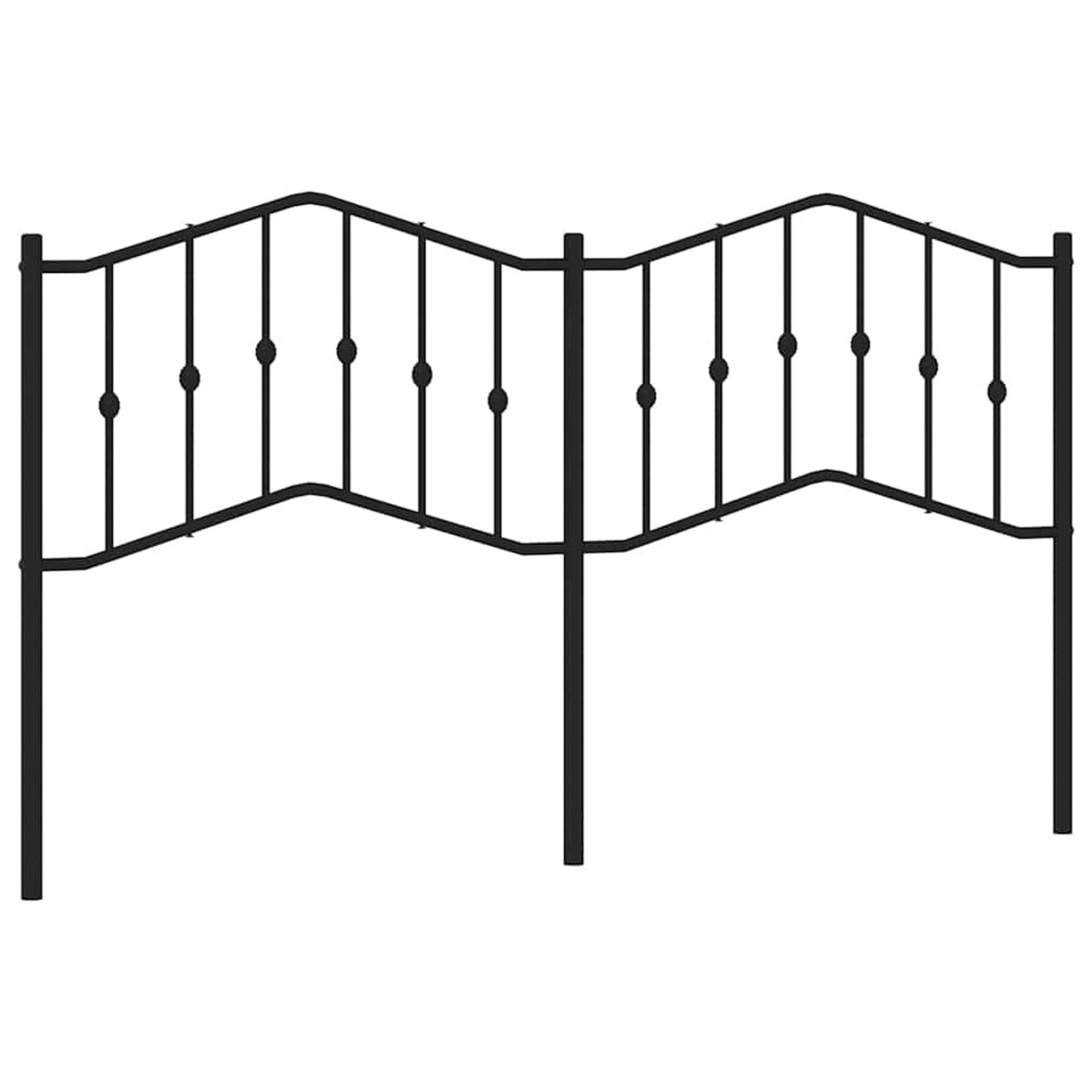 vidaXL Metalowe wezgłowie, czarne, 180 cm