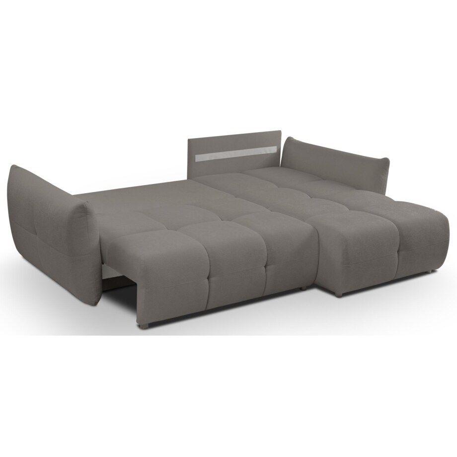 Narożnik z funkcją spania do salonu BOSE, prawostronny, szary