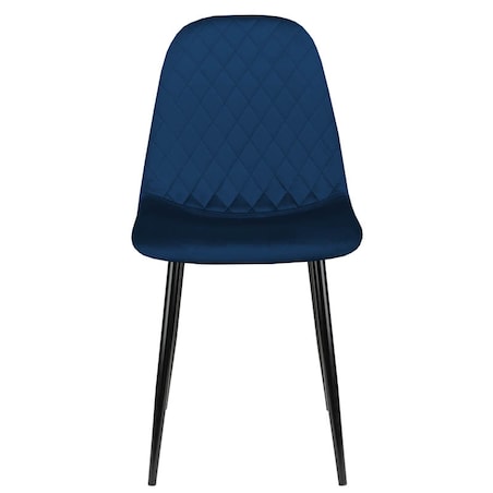 Krzesło tapicerowane do salonu jadalni nowoczesne pikowane do granatowe