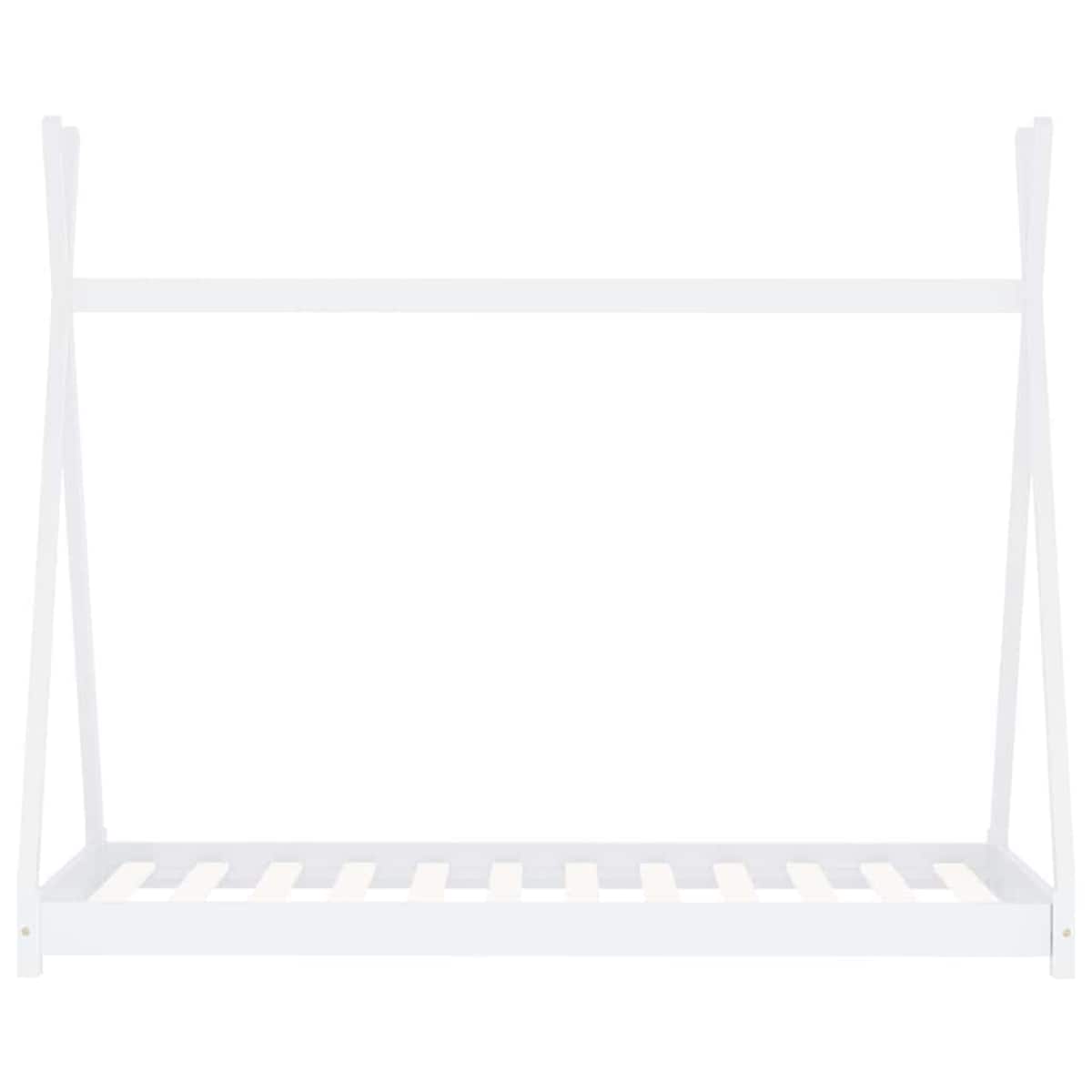 vidaXL Rama łóżka dziecięcego, biała, lite drewno sosnowe, 90 x 200 cm
