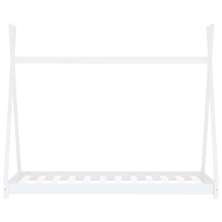 vidaXL Rama łóżka dziecięcego, biała, lite drewno sosnowe, 90 x 200 cm