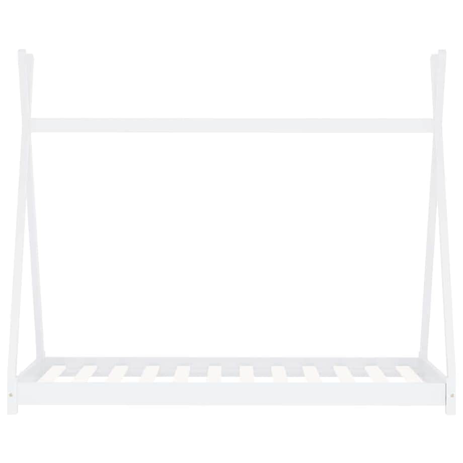 vidaXL Rama łóżka dziecięcego, biała, lite drewno sosnowe, 90 x 200 cm