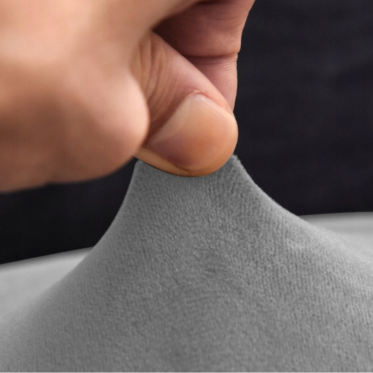 POKROWIEC NA FOTEL USZAK JASNY SZARY WELUR ELASTYCZNY [22E5]