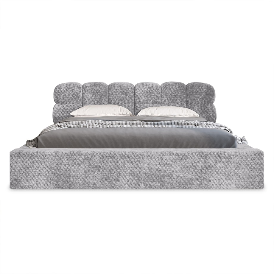 Łóżko z pojemnikiem szare 160x200 cm Boston