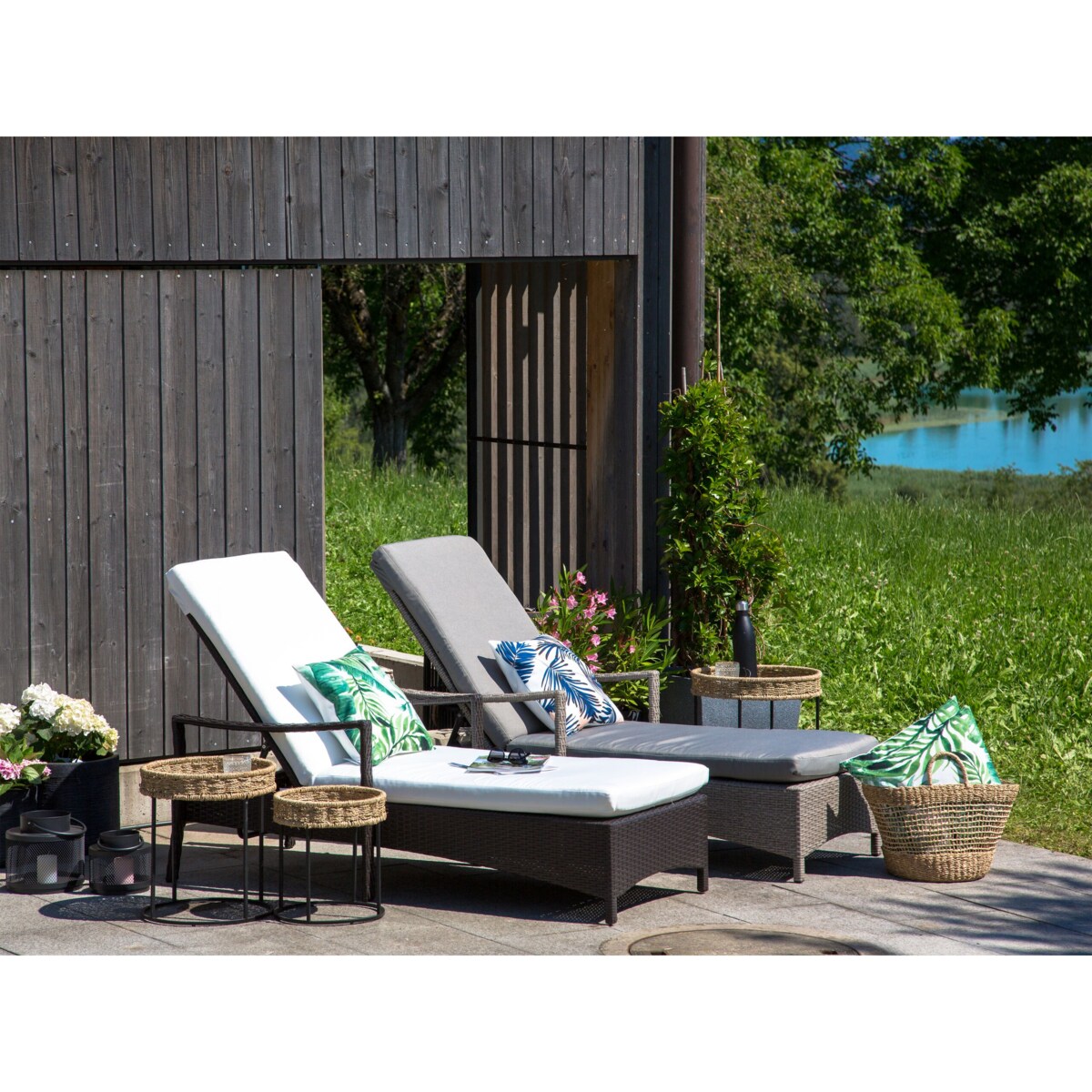 Leżak ogrodowy z technorattanu brązowy VASTO