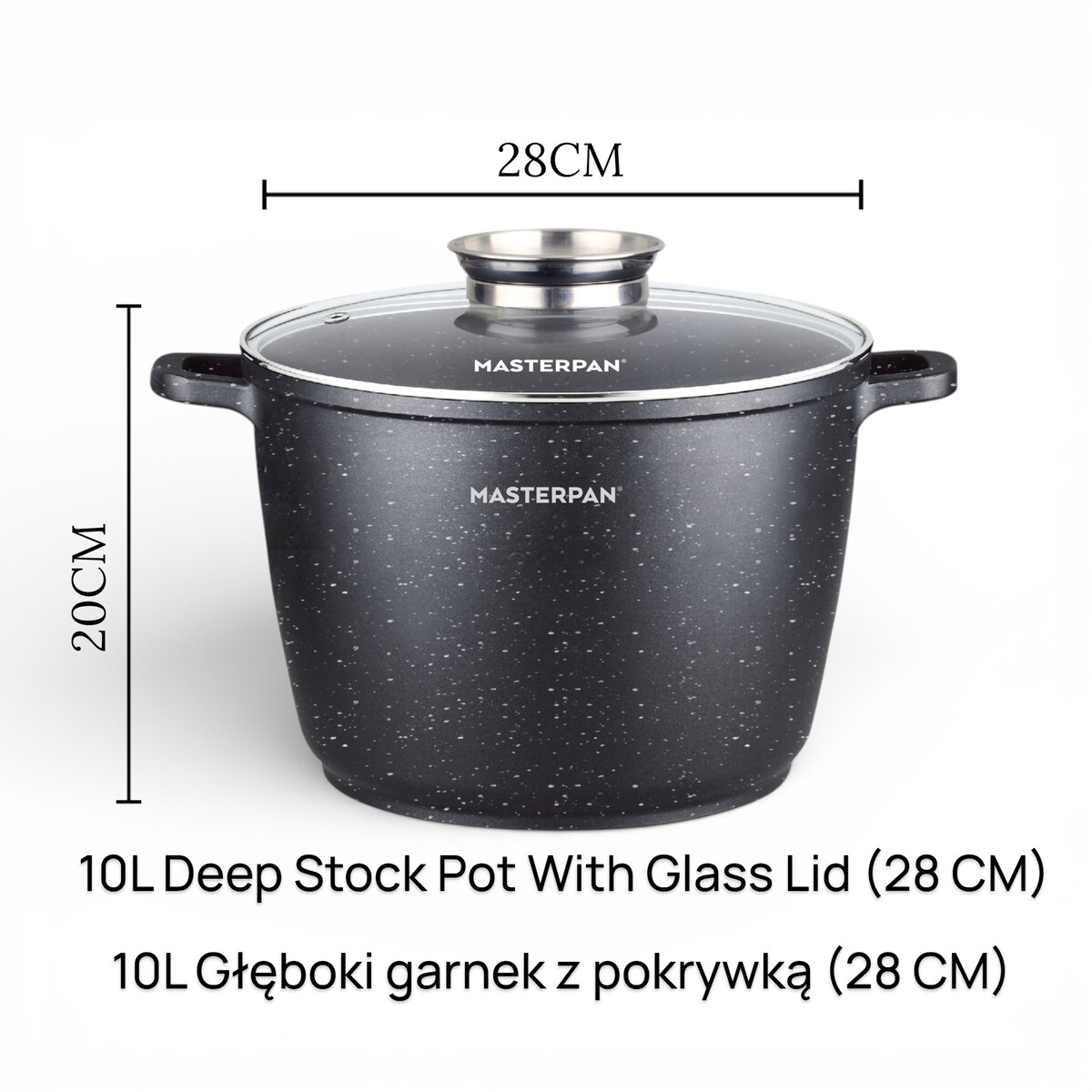 Garnek Marmurkowy 10L Z Pokrywką 28 Cm System Aroma Na Indukcję Gaz