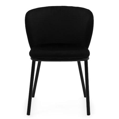KRZESŁO TAPICEROWANE WELUROWE DO SALONU JADALNI GLAMOUR CZARNE BARI