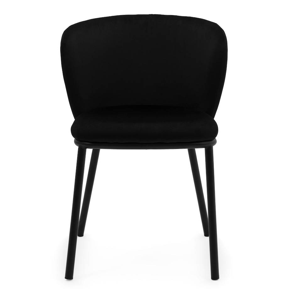 KRZESŁO TAPICEROWANE WELUROWE DO SALONU JADALNI GLAMOUR CZARNE BARI