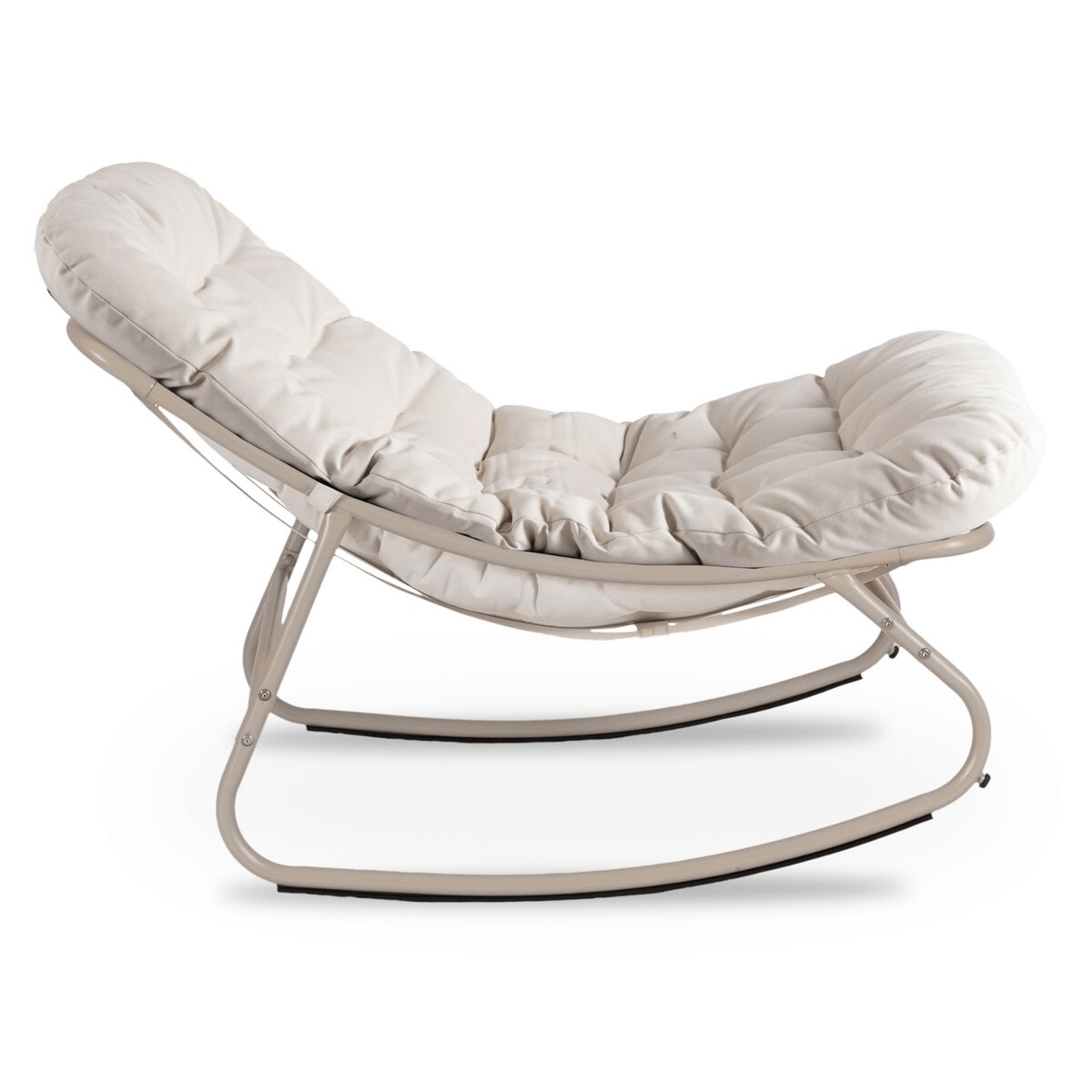 Fotel Bujany Ogrodowy Bujak Na Taras Do Salonu Beżowy Kaszmir AURORA