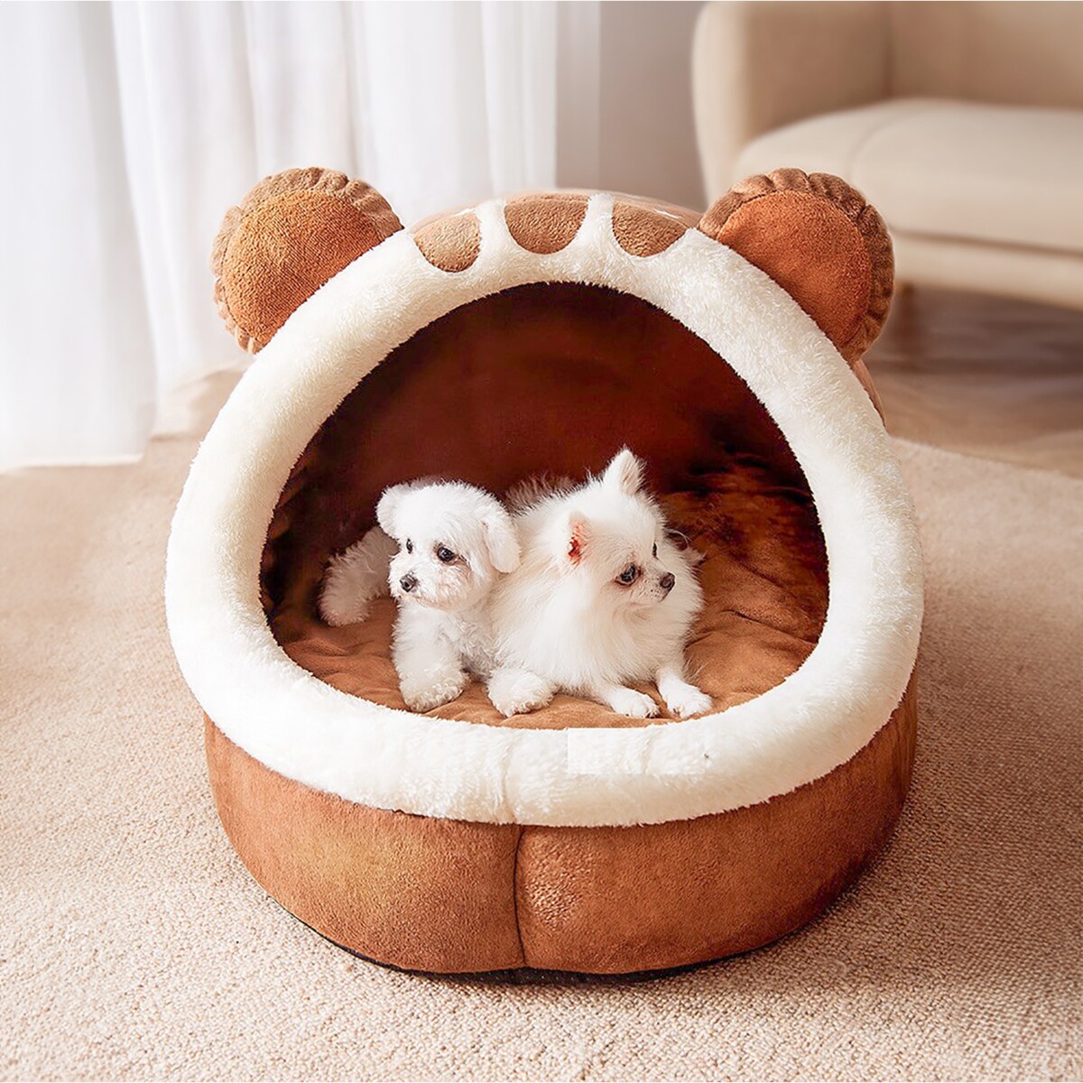 Budka dla kota psa legowisko brązowe