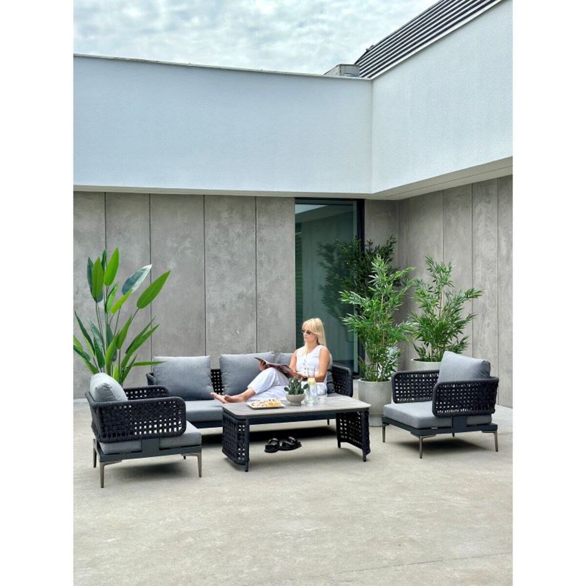 FOTEL ALUMINIOWY TIZIANO SZARY