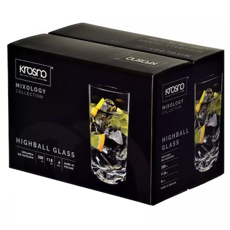 Szklanki do Wody Napojów Drinków Wysokie Long Komplet Krosno 6 szt 350 ml