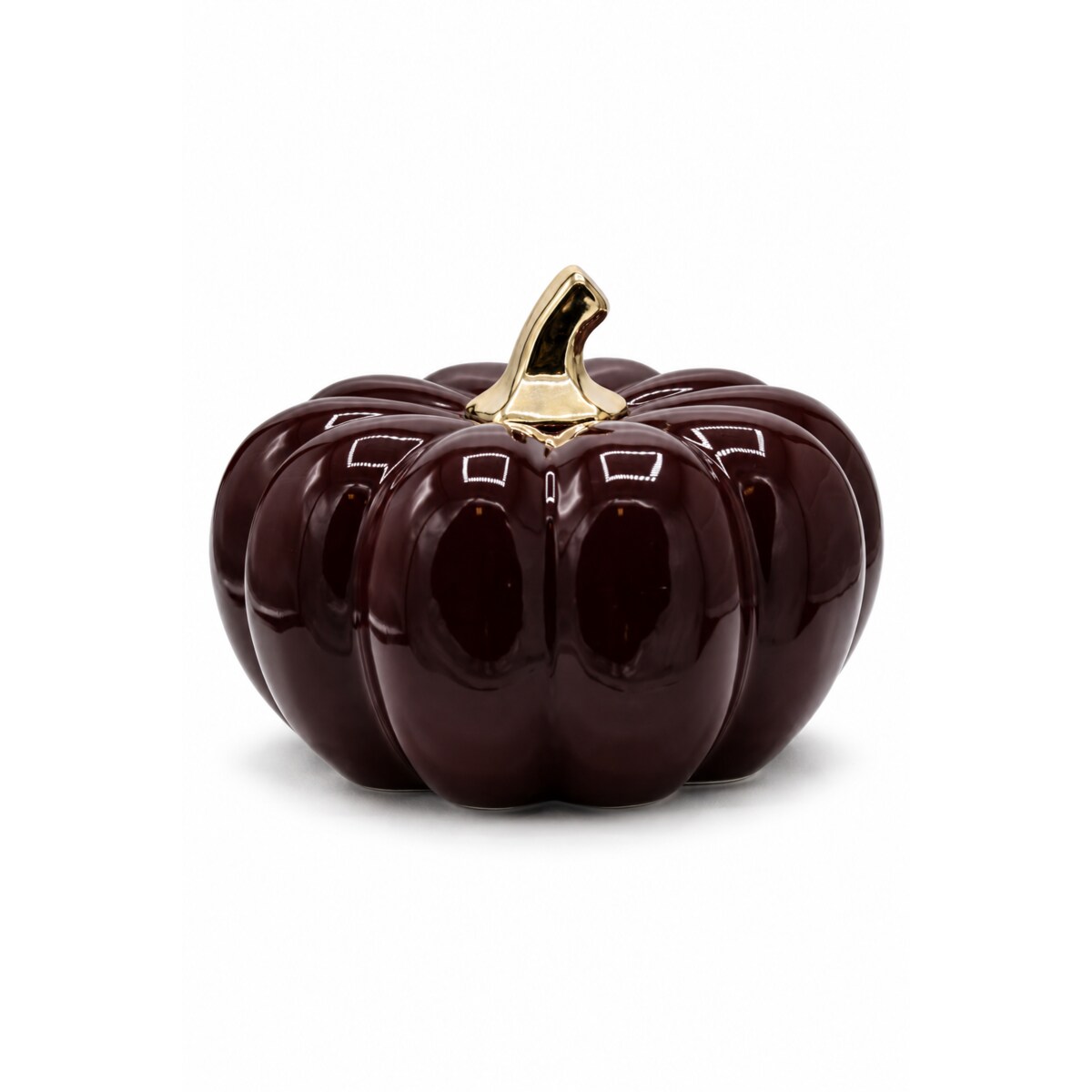Dekoracja - dynia ceramiczna 16,5x23x23 cm MANZANA śliwkowa