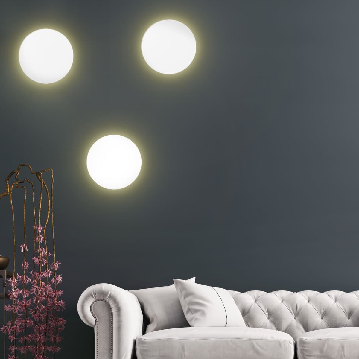 Lampa ścienna okrągła Luna 6010 TK Lighting księżyc metalowa biała