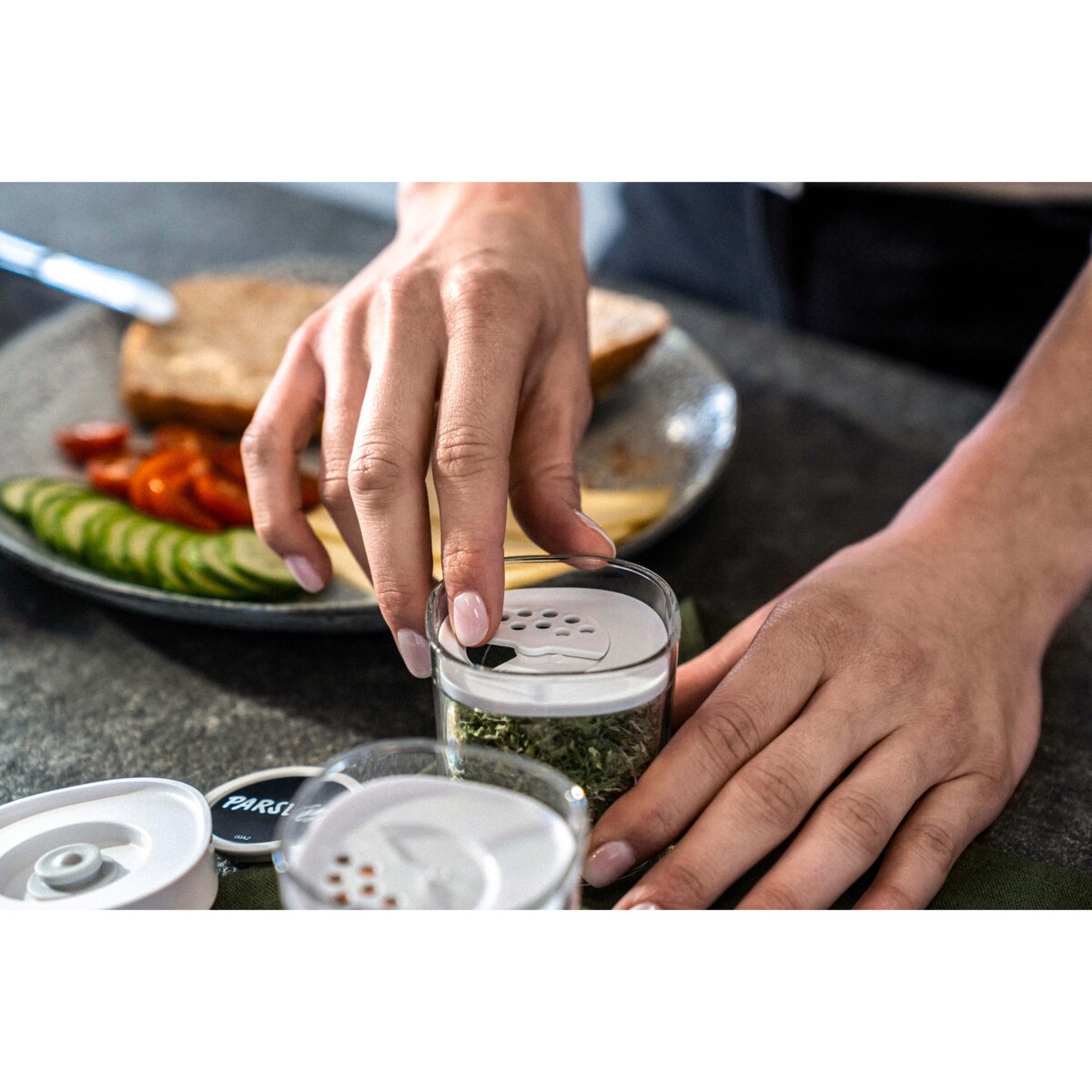 Zestaw 3 pojemników plastikowych XS Zwilling Fresh & Save Cube - 120 ml