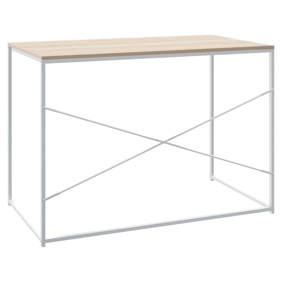 vidaXL Biurko komputerowe, biało-dębowe, 110x60x70 cm