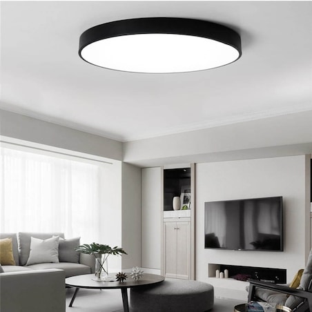 Okrągły plafon Simplicate ABR-PLOU-18-IP-C-NW Abruzzo LED 19W 4000K IP44 czarny biały