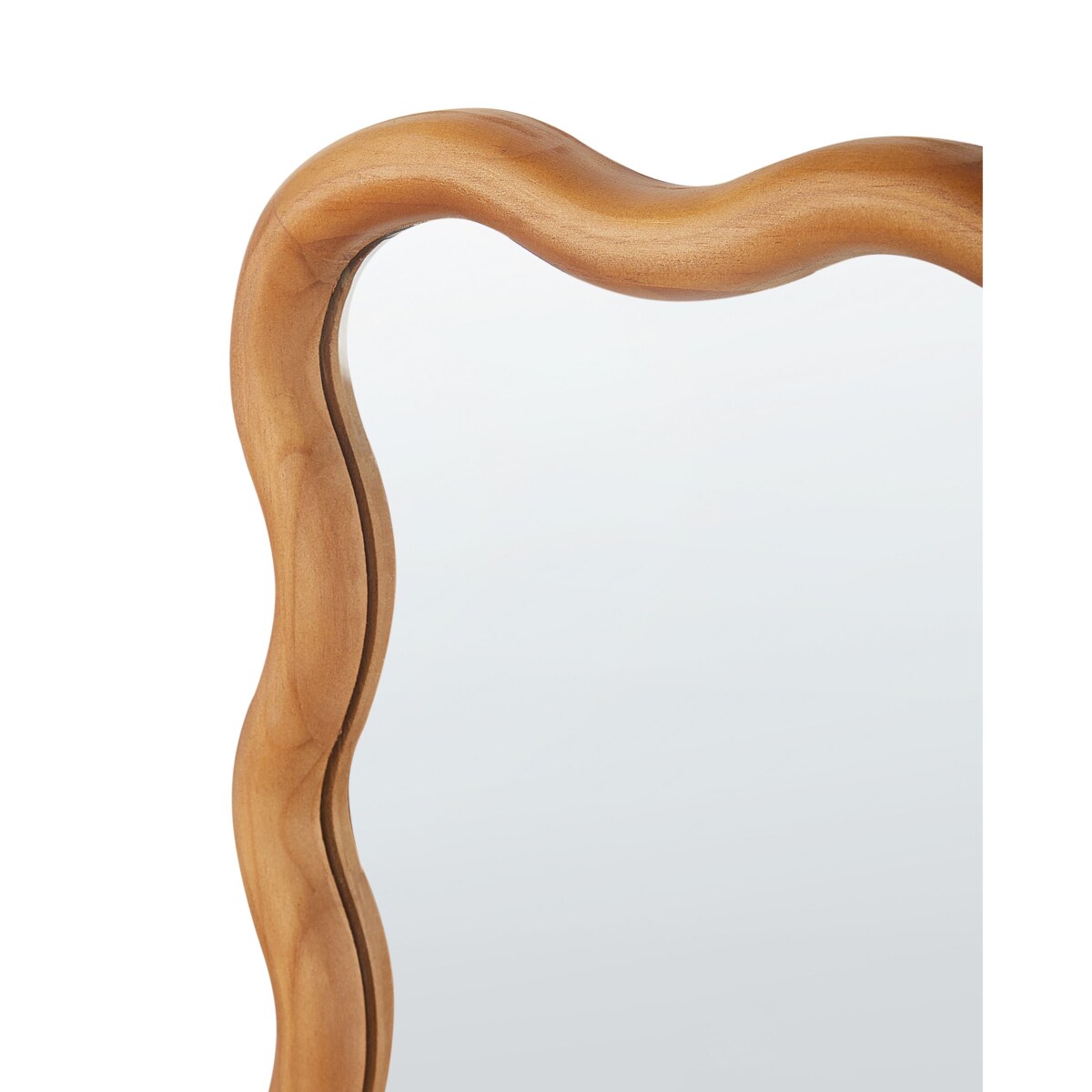 Drewniane lustro ścienne 50 x 72 cm jasne drewno BEFFES