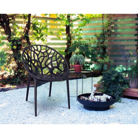 Krzesło ogrodowe ALBERO plastikowe czarne