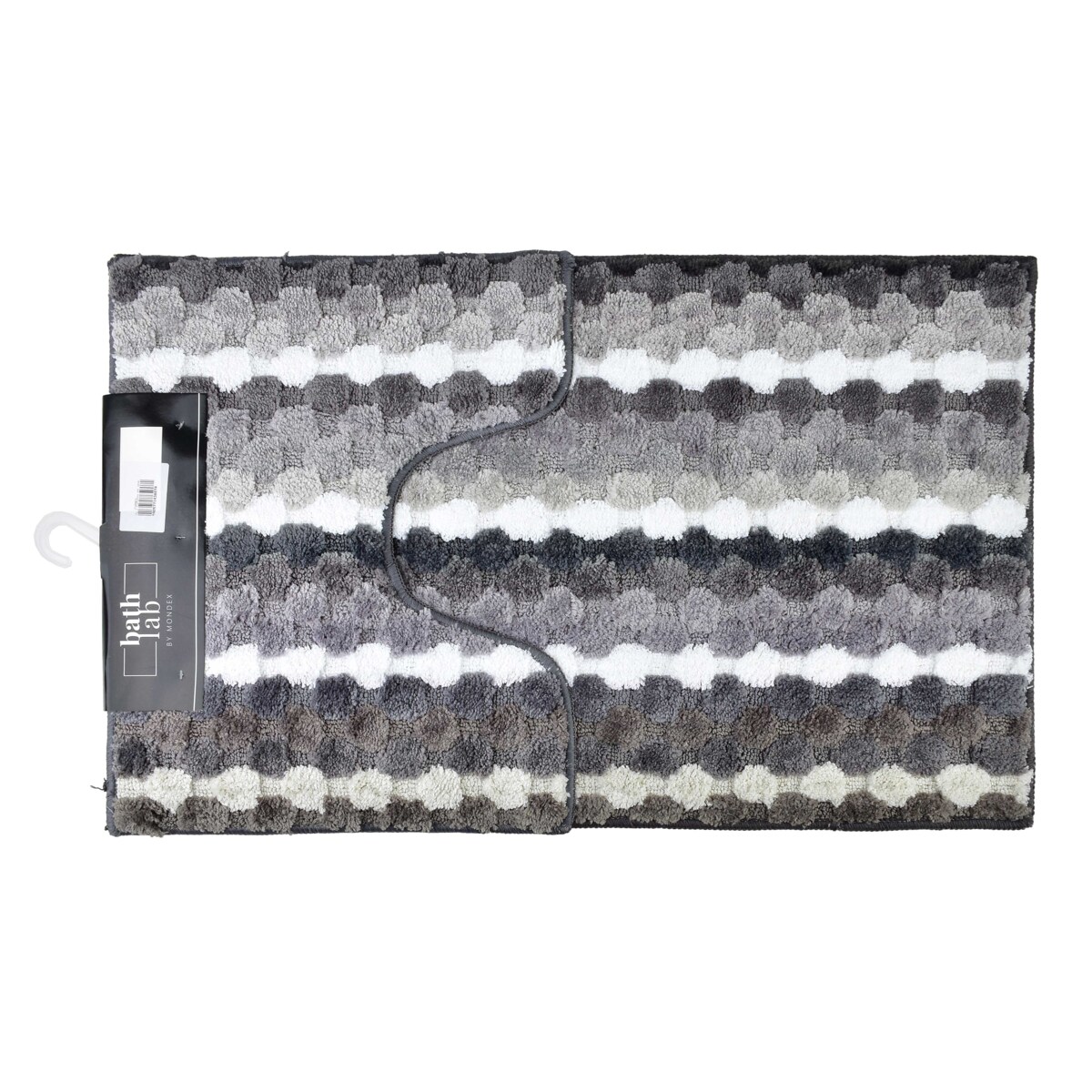 ZAC Komplet 2 dywaników 50x90cm/50x40cm paski szary
