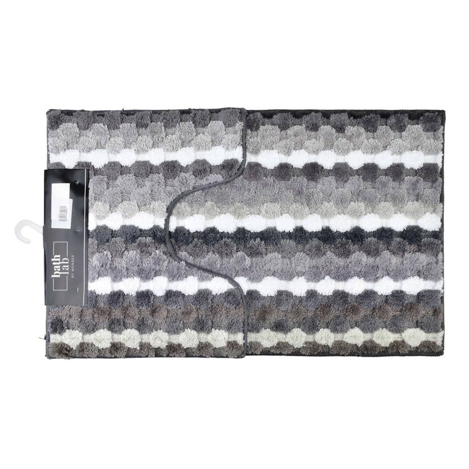 ZAC Komplet 2 dywaników 50x90cm/50x40cm paski szary