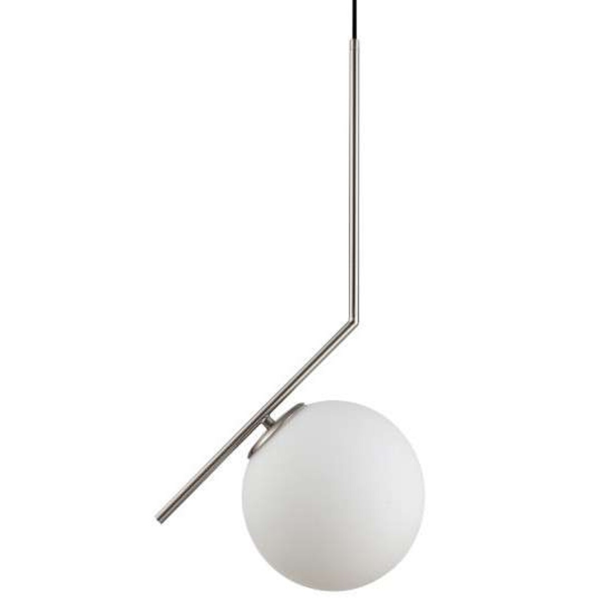 LAMPA wisząca CONDI MDM-7475/1-S-SN MDECO loftowa OPRAWA szklany ZWIS kula ball satyna biała