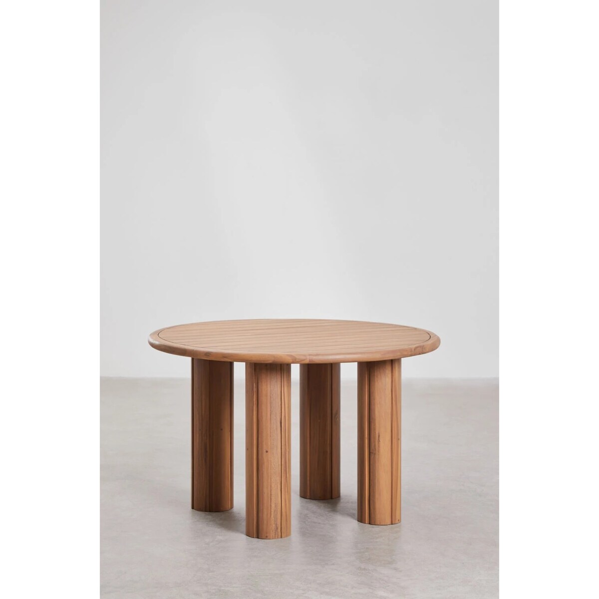 Stół ogrodowy Ø120 cm i 6 krzeseł, drewno akacjowe Danara/Elmina