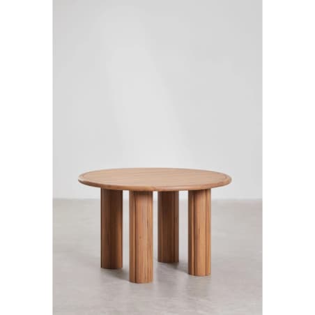 Stół ogrodowy Ø120 cm i 6 krzeseł, drewno akacjowe Danara/Elmina