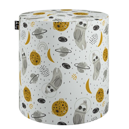 Puf Bobby, biało-szara, ø40, wys. 40 cm, Magic Collection