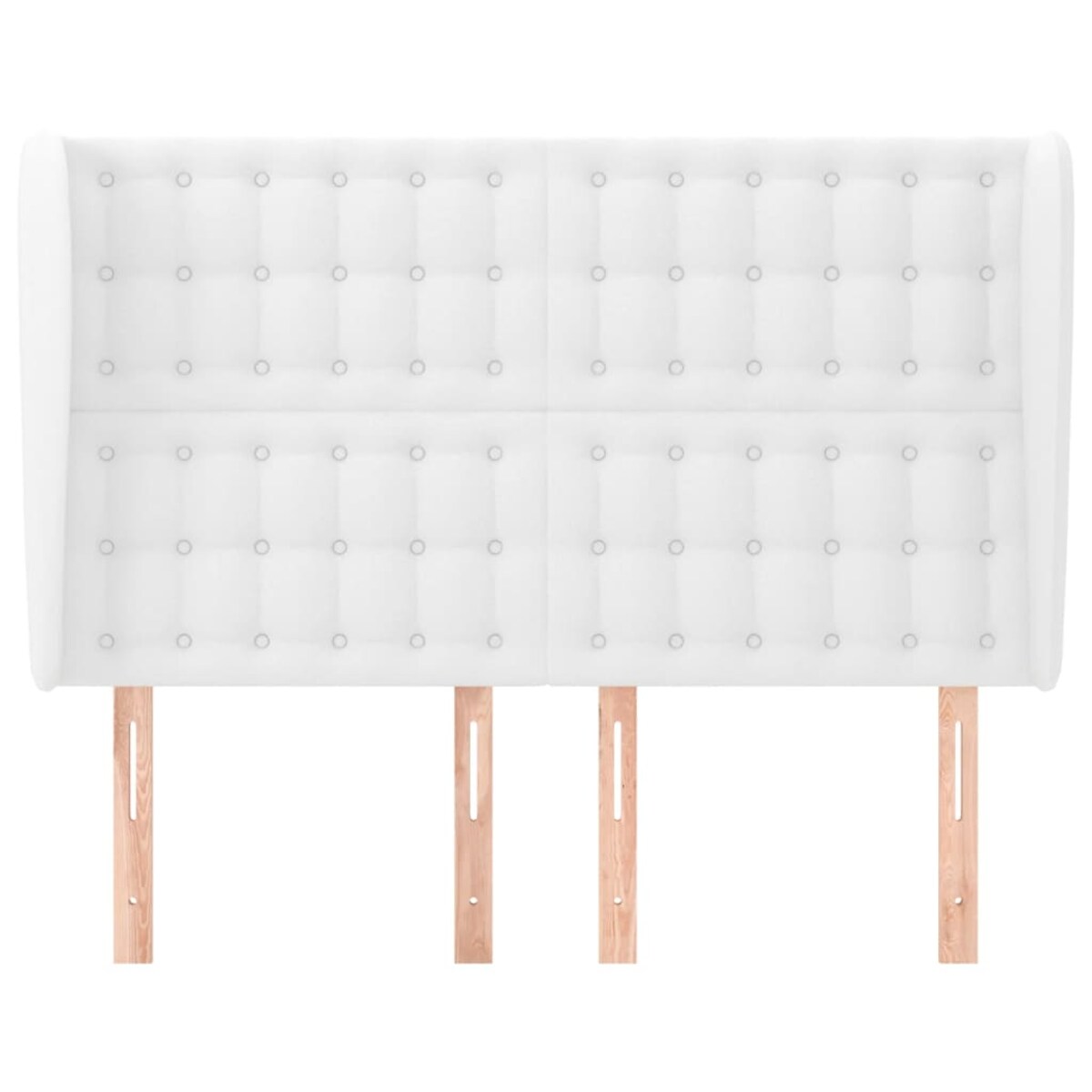 vidaXL Zagłówek uszak, biały, 147x23x118/128 cm, sztuczna skóra