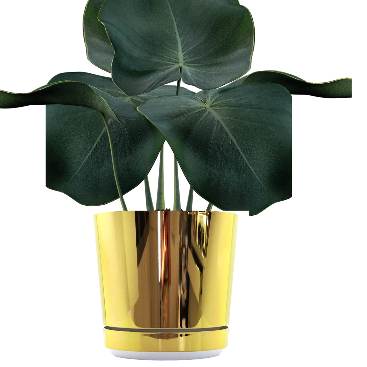 32 cm wzór ZŁOTO - BIAŁA Doniczka z podstawką nowoczesna elegancka glamour wysoki połysk duża donica szeroka