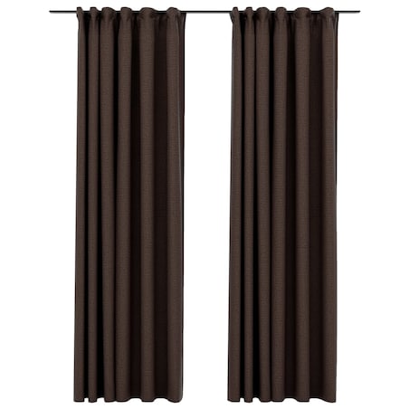 vidaXL Zasłony stylizowane na lniane, 2 szt., taupe, 140x245 cm