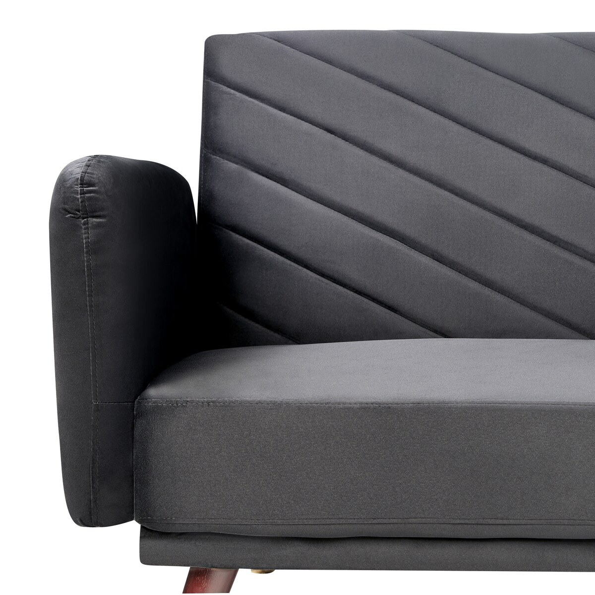 Sofa rozkładana dla 3 osób SENJA Welur Czarny