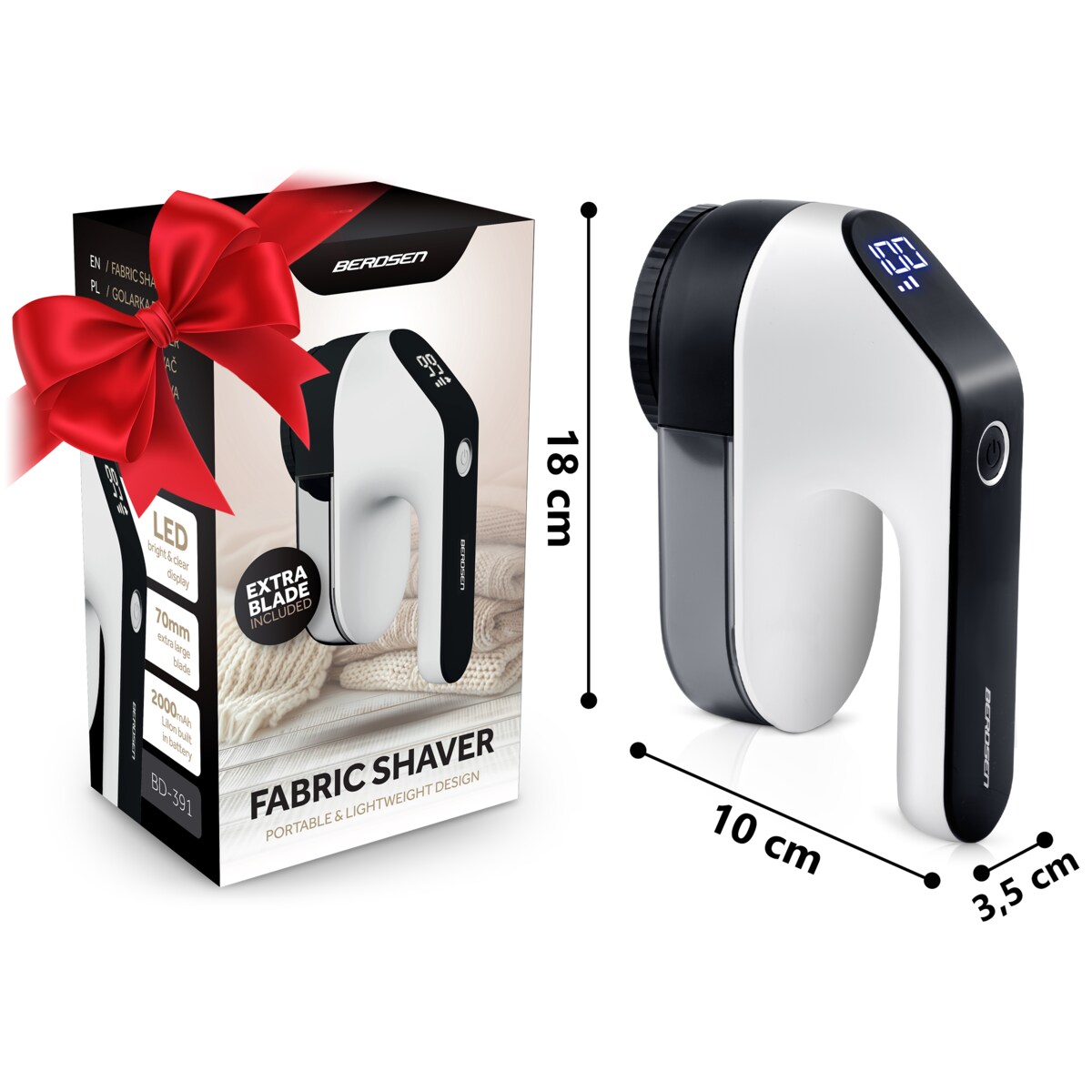 Golarka do ubrań z wyświetlaczem elektryczna Berdsen