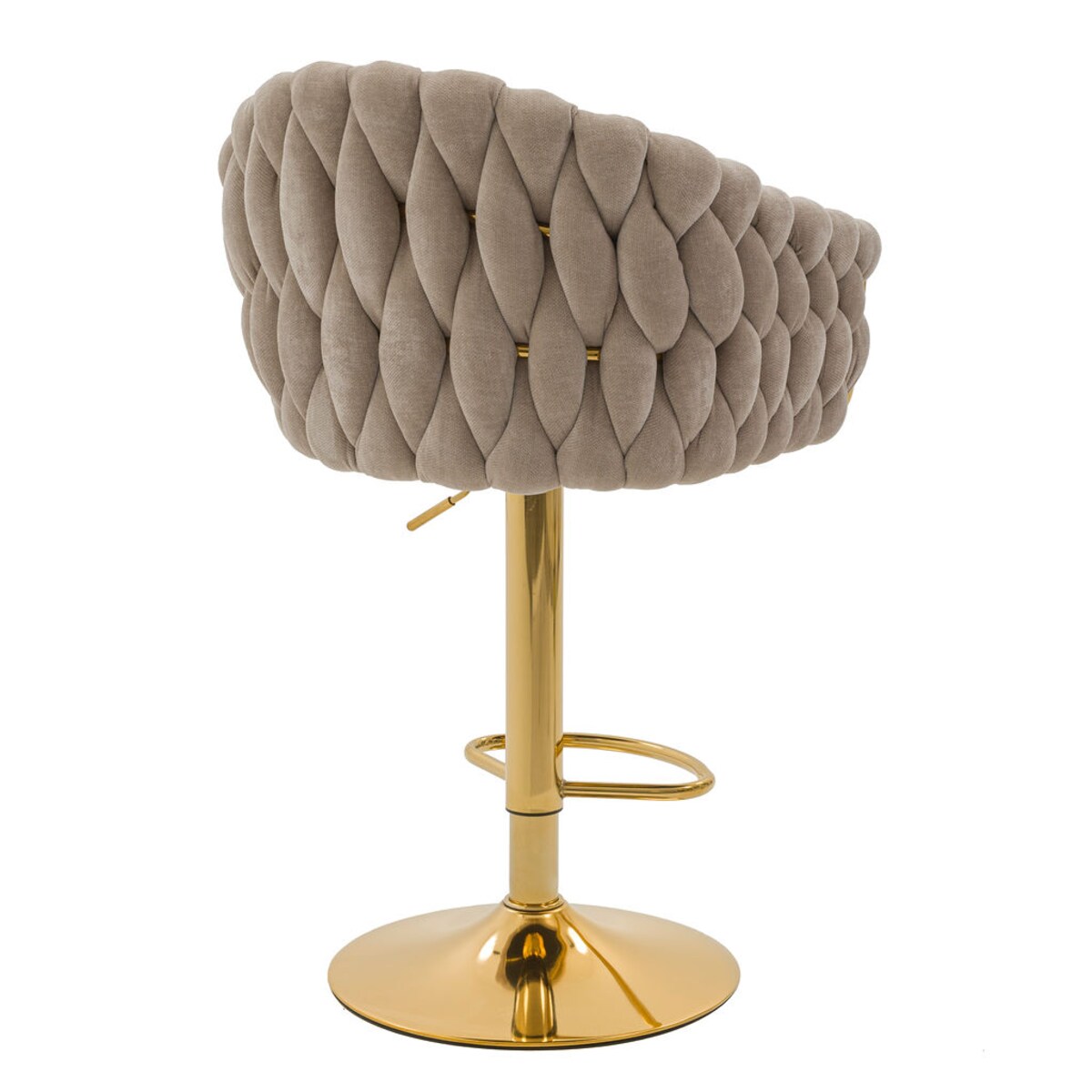 Hoker tapicerowany obrotowy regulowany ROSA PREMIUM beżowy