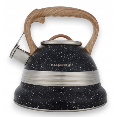 Duży Czarny Marmurkowy Czajnik Z Gwizdkiem Stalowy 3L Na Indukcję Gaz