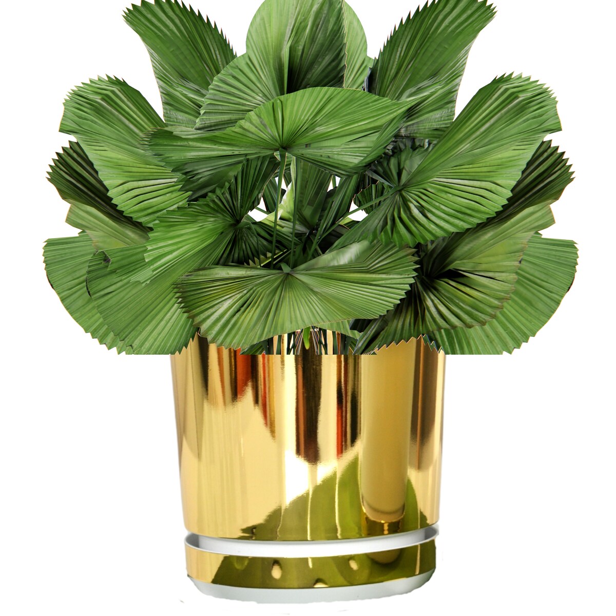 26 cm wzór ZŁOTO - BIAŁA Doniczka z podstawką nowoczesna elegancka glamour wysoki połysk