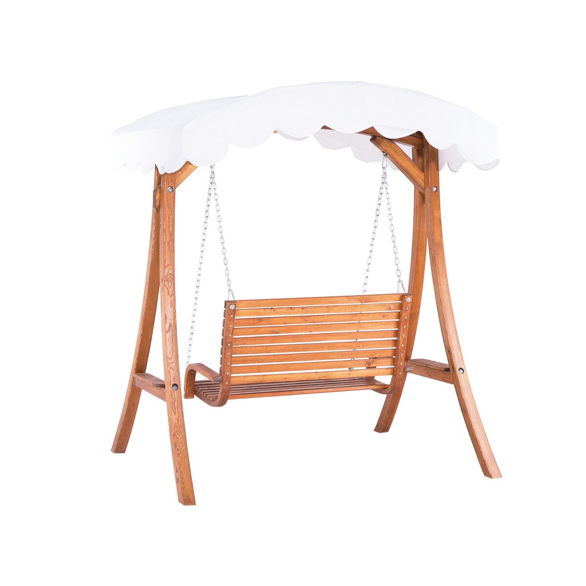 Huśtawka ogrodowa drewniana ciemna ANDRIA