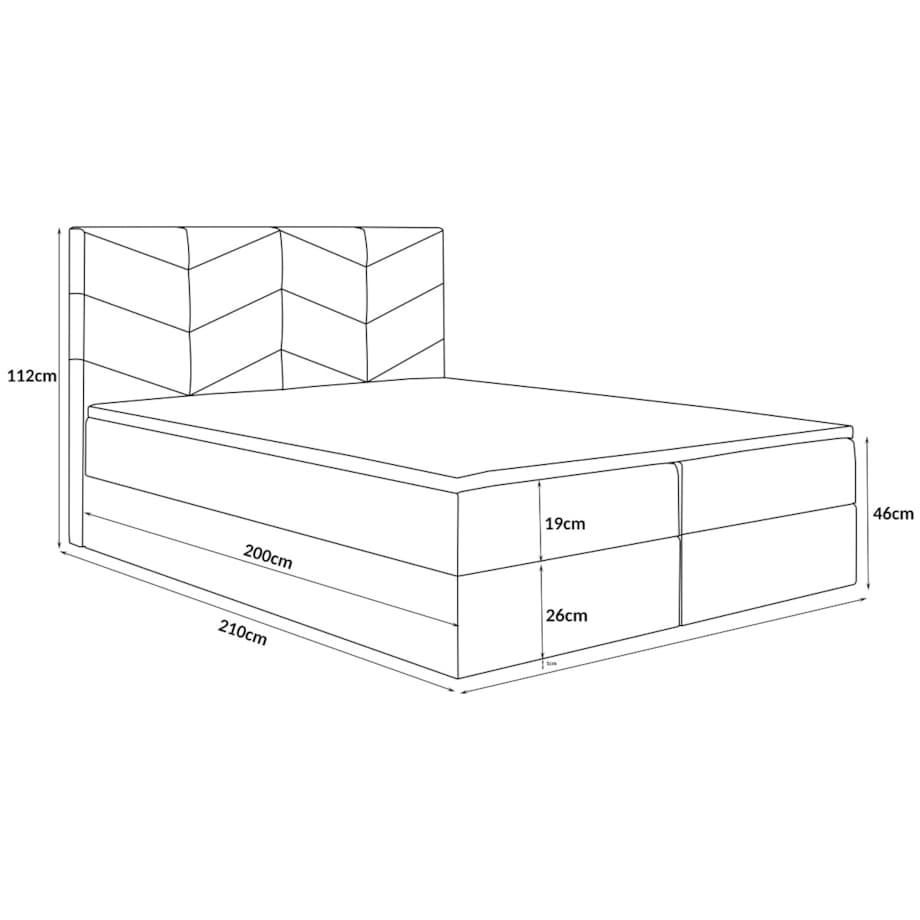 Łóżko kontynentalne G3 do sypialni 160x200 z pojemnikiem i materacem-beżowe
