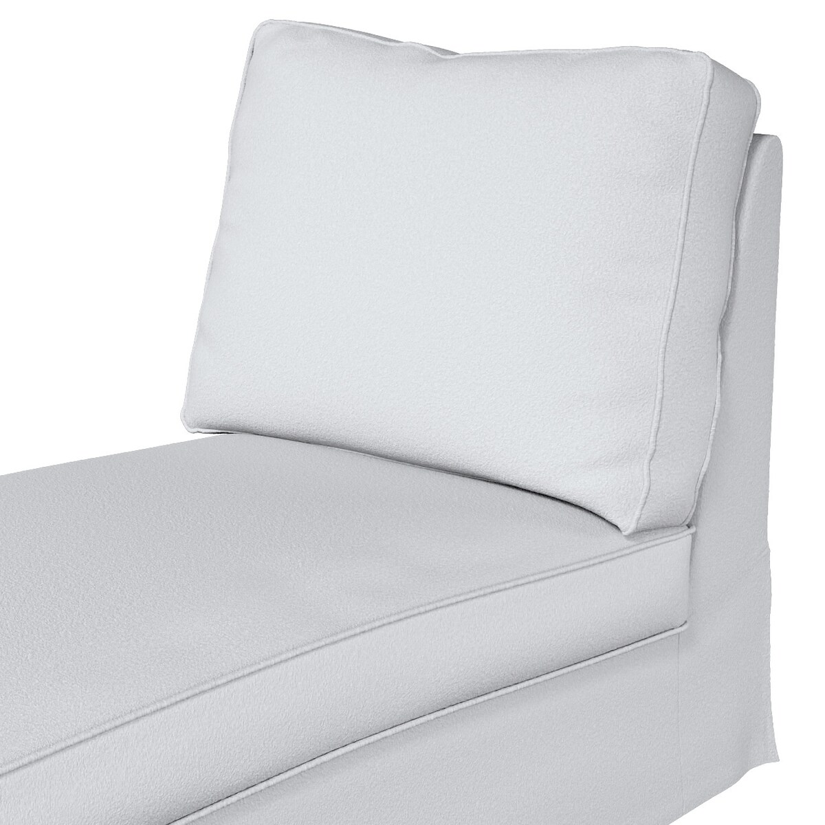 Pokrowiec na szezlong/ leżankę Ektorp wolnostojący prosty tył, biała bukla, 63 x 166 x 73 cm, Boucle Teddy