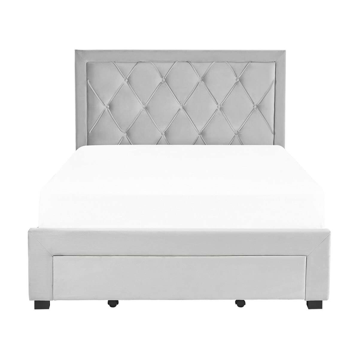 Łóżko welurowe 140 x 200 cm jasnoszare LIEVIN