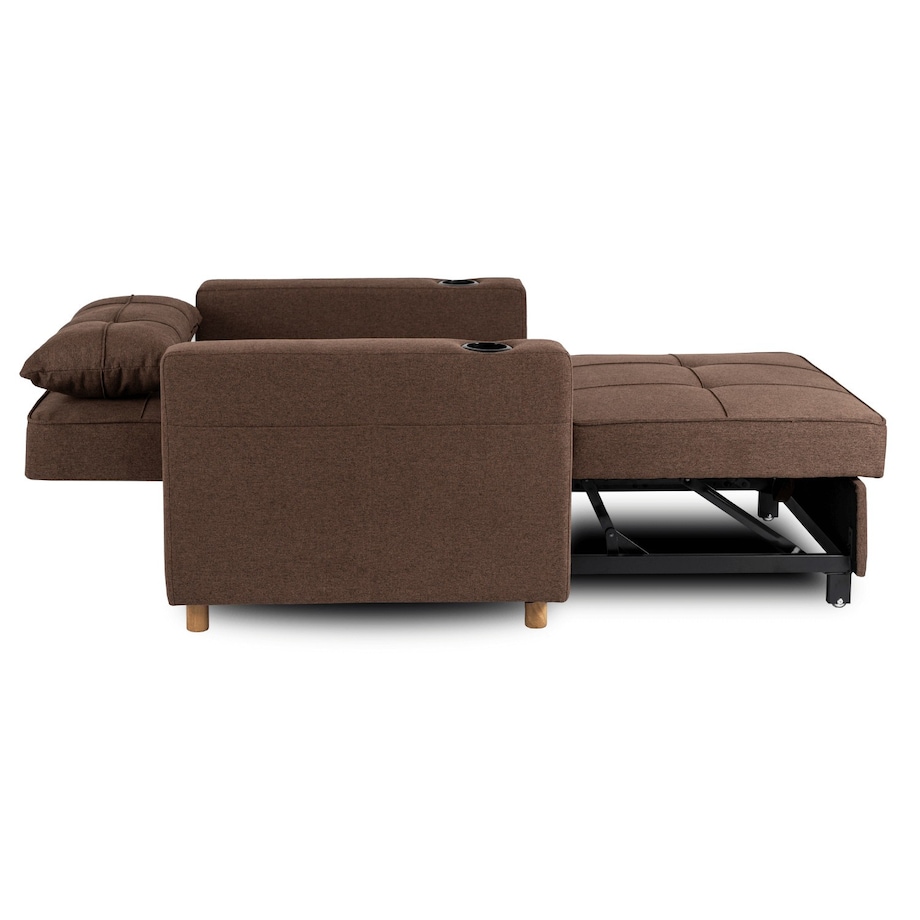 Amerykanka Fotel Rozkładany Sofa Do Spania Wypoczynkowy Brązowy SOLOR