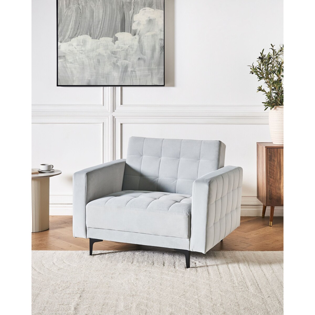 Fotel ABERDEEN Welur Jasnoszary