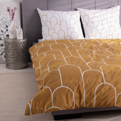 Komplet pościeli bawełnianej Yellow Rim 160x200cm, 160 x 200 cm