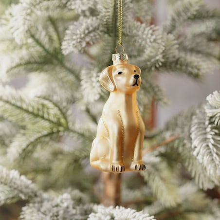 VILLA ITALIA Bombka szklana PIES złoty 10 cm