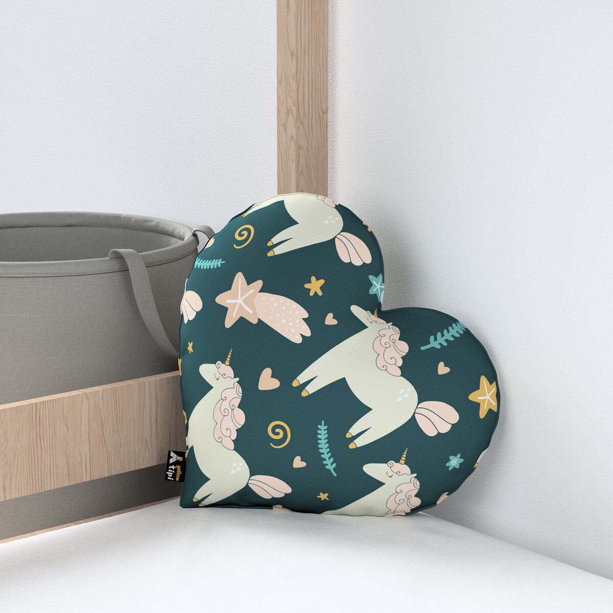 Poduszka Heart of Love, niebieski, 45x15x45cm, Magic Collection