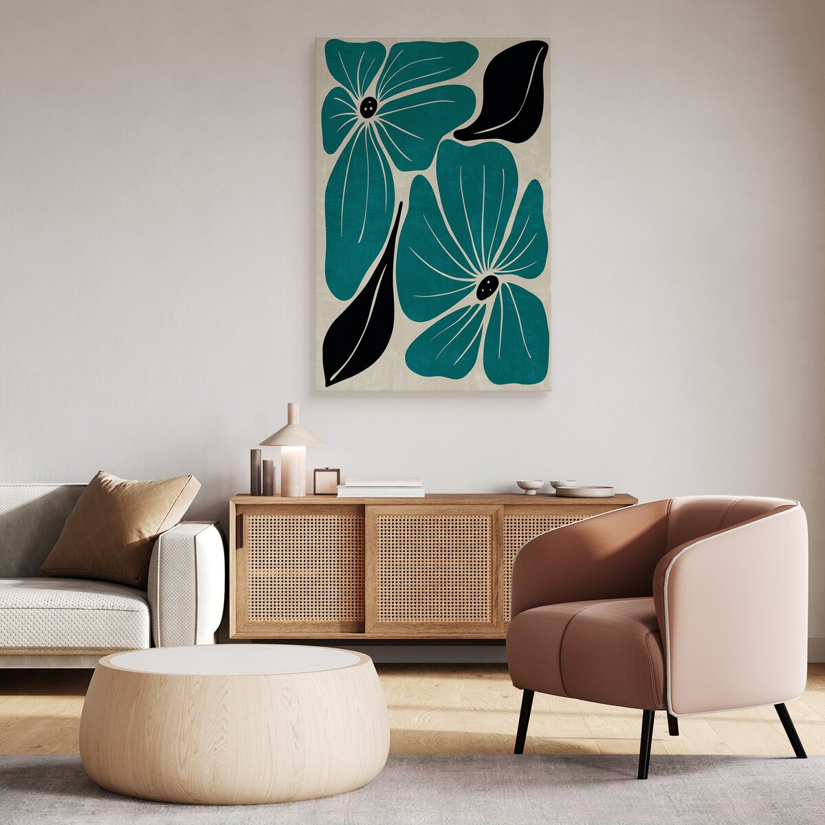 Obraz Turkusowe Egzotyczne Kwiaty 30x40cm