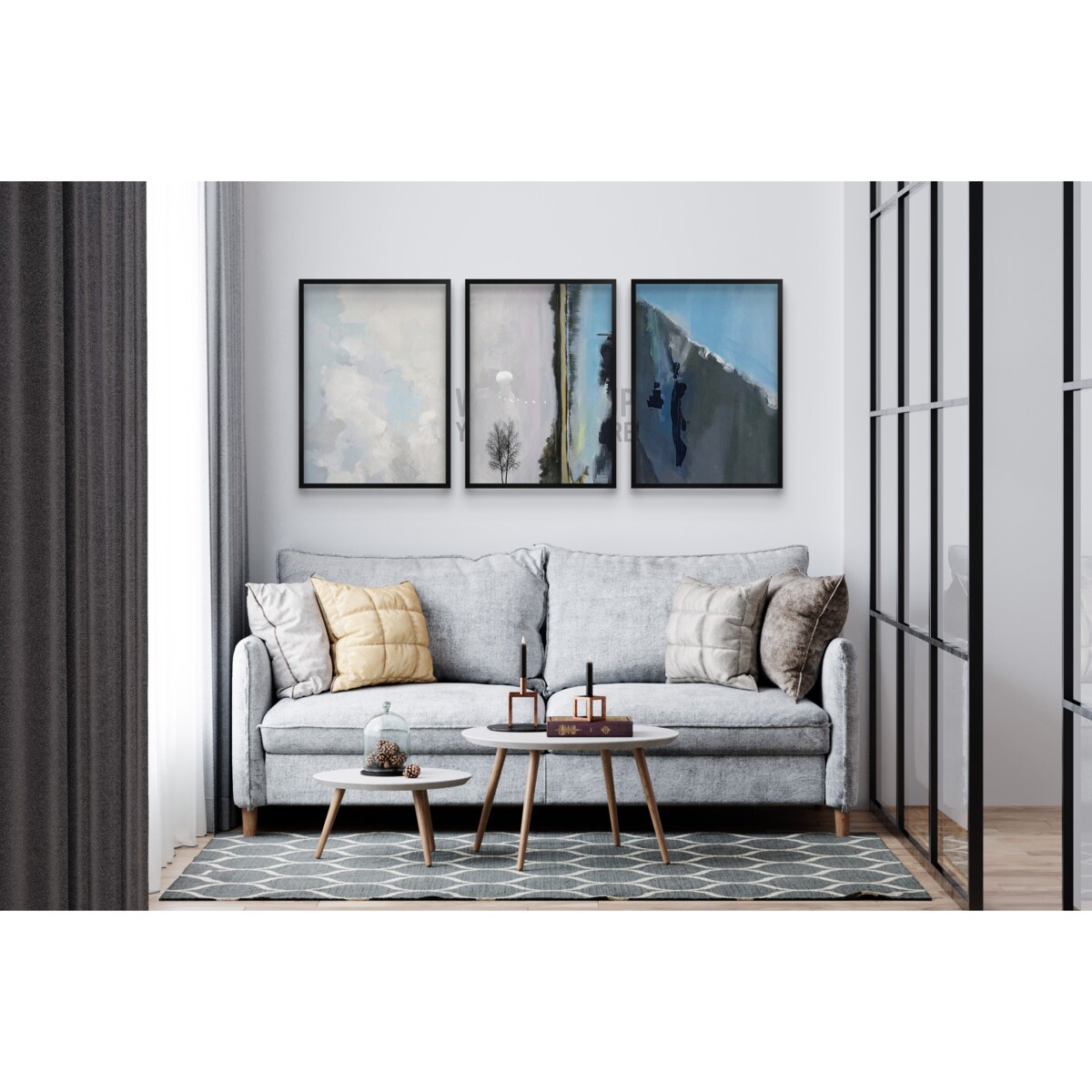 Komplet Plakatów na ścianę Obrazy ścienne do salonu zestaw 30x40 Abstrakcja