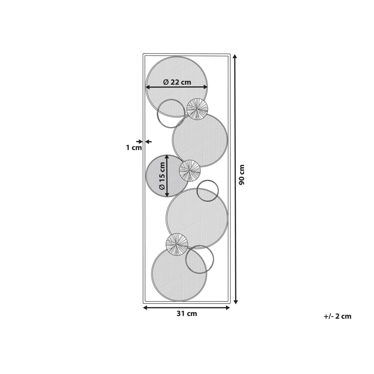 Dekoracja ścienna złota TUNGSTEN