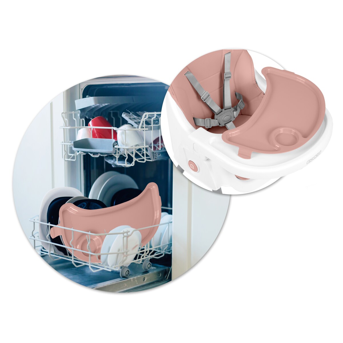 Krzesełko do karmienia dla dzieci Ricokids Mani różowe 3w1 regulowane fotelik tacka